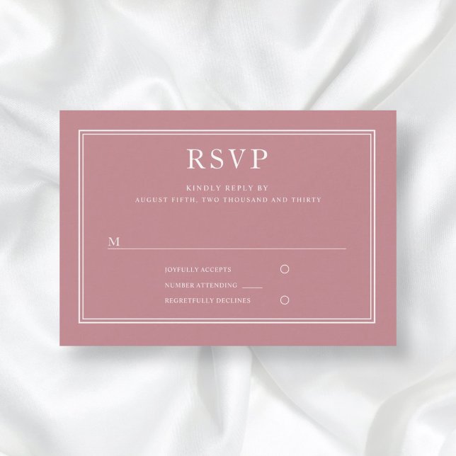 Elegant Formell Rosa Bröllop OSA Card (Skapare uppladdad)