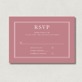 Elegant formell rosa bröllops-RSVP-kort OSA Kort