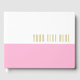 Elegant Formell Rosa Vit Färg blockera din text Gästböcker