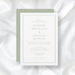 Elegant Formell Sage Grönt Bröllop Inbjudningar<br><div class="desc">Elegantens formella inbjudan till Sage Grönt-bröllop. En elegant klassisk grönt för formella fullt-sidor och en mall för inbjudningskort för vita bröllop för att anpassa den med dina egna bröllop-uppgifter. En enkel men ändå ändå elegant-design för ett klassiskt bröllop firande av Maggie B Design Studio. Matchande bröllop-papper och tillbehör finns i...</div>