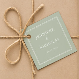 Elegant formell salvia grön bröllop gåvor etiketter