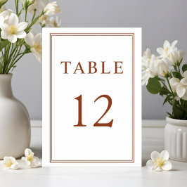 Elegant formell terrakotta bröllops- bordsnummer