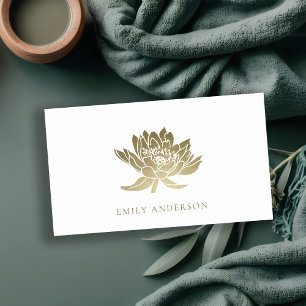 ELEGANT FORMELL TRENDIG GLAM FAUX GULD LOTUS BLOMM VISITKORT