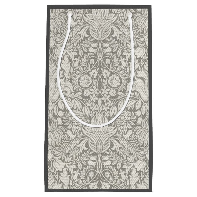 elegant formell vit damastspets brokad (Framsidan)