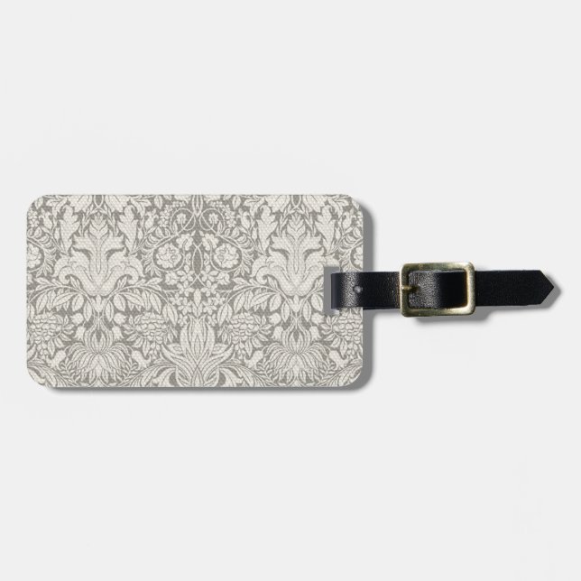 elegant formell vit damastspets brokad bagagebricka (Horisontell Framsida)
