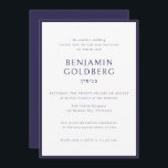 Elegant Formellt blått Ram Pub Bat mitzvah Inbjudningar<br><div class="desc">Elegant Formell Bat mitzvah inbjudan till Blått Ram Pub</div>