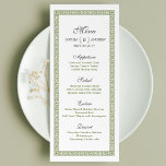 Elegant formellt klassiskt menykort för vintage br meny<br><div class="desc">Vintage bröllop-menykortet har en dekorativ rustik vintage ram med monogram i grått och grönt färg,  och en vintage mönster på baksidan,  eleganten och klassiskt,  underbart för vintage bröllop,  klassisk bröllop och gammaldags bröllop! Se alla matchande delar i denna "Classic vintage bröllop"-samling nedan.</div>