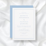 Elegant Formellt pulver Blue Bröllop Inbjudningar<br><div class="desc">Elegant Formal Pulver Blue Wedding Card. En elegant klassisk fullt-mall för formella blått och vitt bröllopsinbjudningskort för att anpassa den med dina egna personuppgifter om bröllop. En enkel men ändå ändå elegant-design för ett klassiskt bröllop firande av Maggie B Design Studio. Matchande bröllop-kontorsmaterial och tillbehör finns tillgängliga.</div>