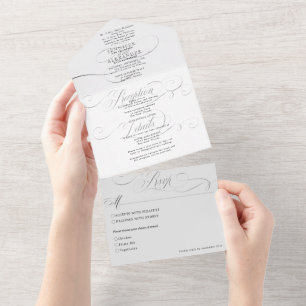 Elegant Formellt svart och vitt Bröllop allt i ett