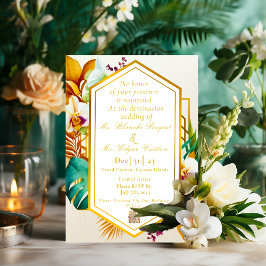 Elegant Formellt Tropical Destination Wedding Foil