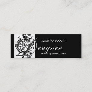 Elegant Formigable Monogramdamast Mini Visitkort