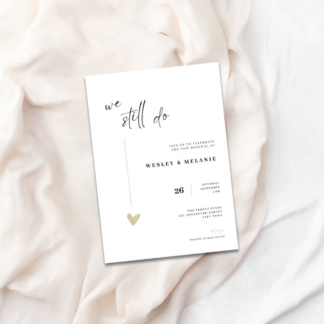 Elegant förnyelse av vigsel löfte bröllopsjubileum inbjudningar (vow renewal wedding invitation)
