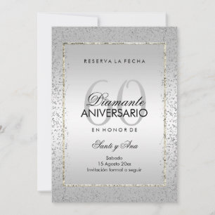 Elegant Försilvrad Konfettitallrik 60 Bröllop Spara Datumet