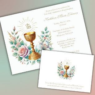 Elegant Första Blommigten i gemenskapen Eucharist Inbjudningar