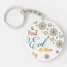 Elegant Första Eid Mubarak Mamma Kalligrafi Måne