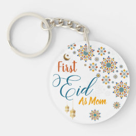 Elegant Första Eid Mubarak Mamma Kalligrafi Måne
