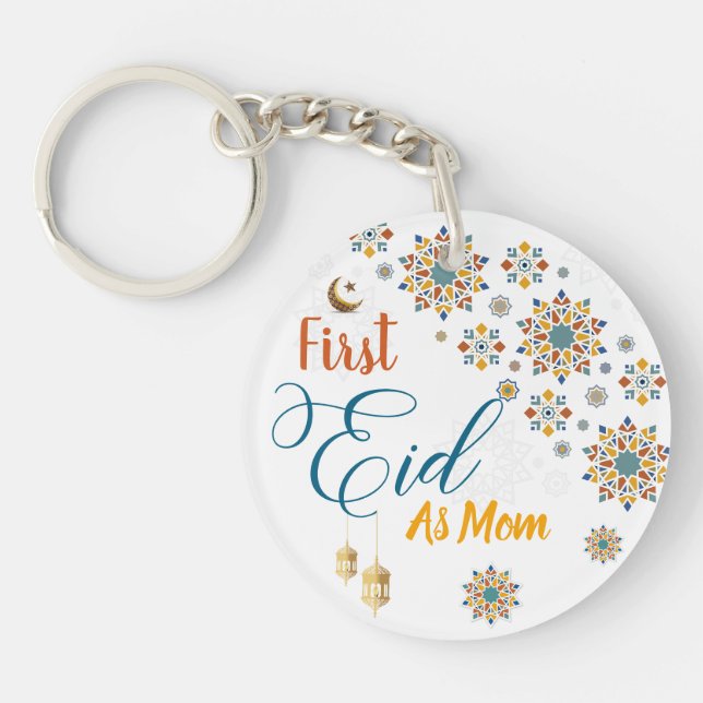 Elegant Första Eid Mubarak Mamma Kalligrafi Måne  (Framsidan)