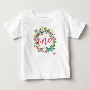Elegant Första födelsedag Blommigt Utandning   Ruf T Shirt