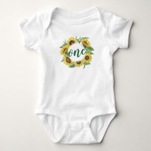 Elegant Första födelsedag Solrosfrö Utandning T Shirt