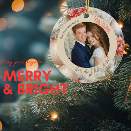 Elegant Första gift julfoto Julgransprydnad Keramik
