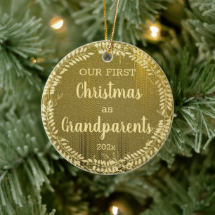 Elegant Första jul Guld-utandningen Julgransprydnad Keramik