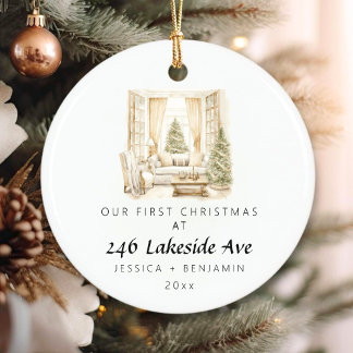 Elegant Första jul i vår nya hemfamilj Julgransprydnad Keramik