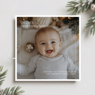 Elegant Första julen Baby fototfyrkant