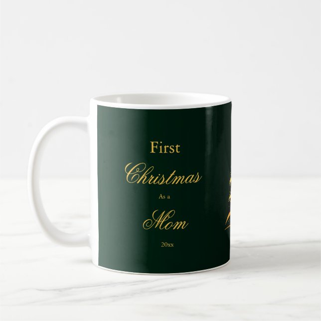 Elegant Första julen Mamma Pappa Guld Gräs Träd i Kaffemugg (Vänster)
