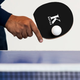 Elegant, första namn-personlig, svart i monogram pingisracket