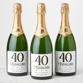 Elegant Forty and Fabulous Name Date Birthday