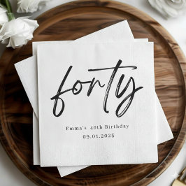 Elegant Forty Birthday Party Napkins Pappersservett