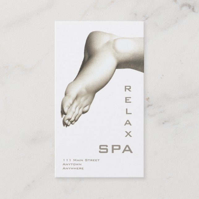 Elegant fot - kort för SPAN, Pedicure, Reflexology (Framsida)
