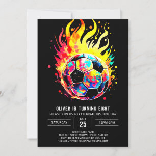 Elegant Fotboll Barns Online födelsedag Inbjudningar