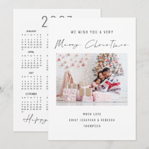 Elegant Foto 2027 Kalender God Jul-kort Julkort