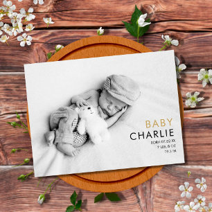 Elegant Foto Baby Födelsedags Tacksamhet Vykort