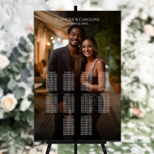 Elegant foto bröllop sittande diagram 10 bord poster