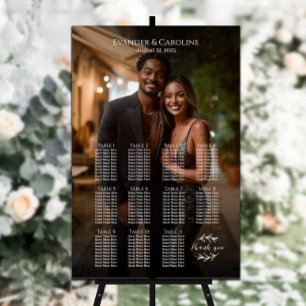 Elegant foto bröllop sittande diagram 11 bord poster