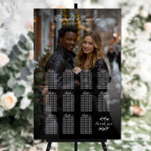 Elegant foto bröllop sittande diagram 11 bord poster