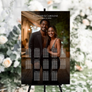 Elegant foto bröllop sittande diagram 13 bord poster