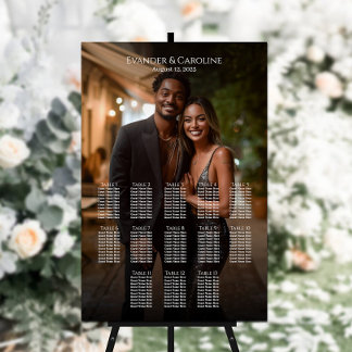 Elegant foto bröllop sittande diagram 13 bord poster