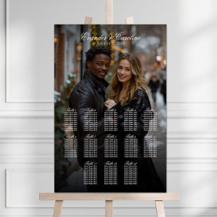 Elegant foto bröllop sittande diagram 13 bord poster