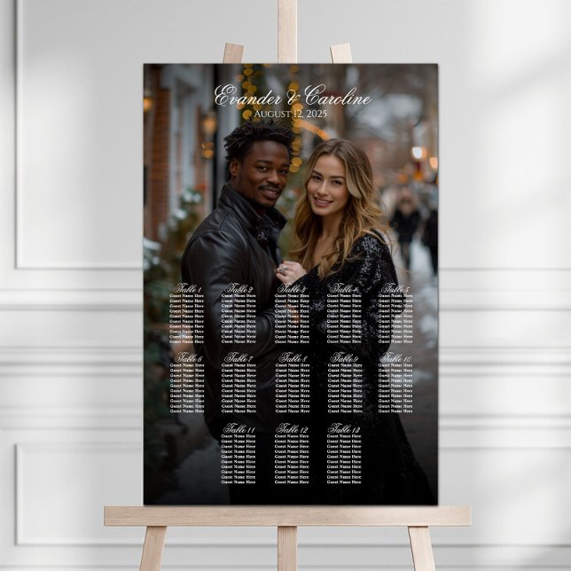 Elegant foto bröllop sittande diagram 13 bord poster (Skapare uppladdad)