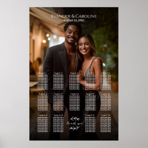 Elegant foto bröllop sittande diagram 14 bord poster