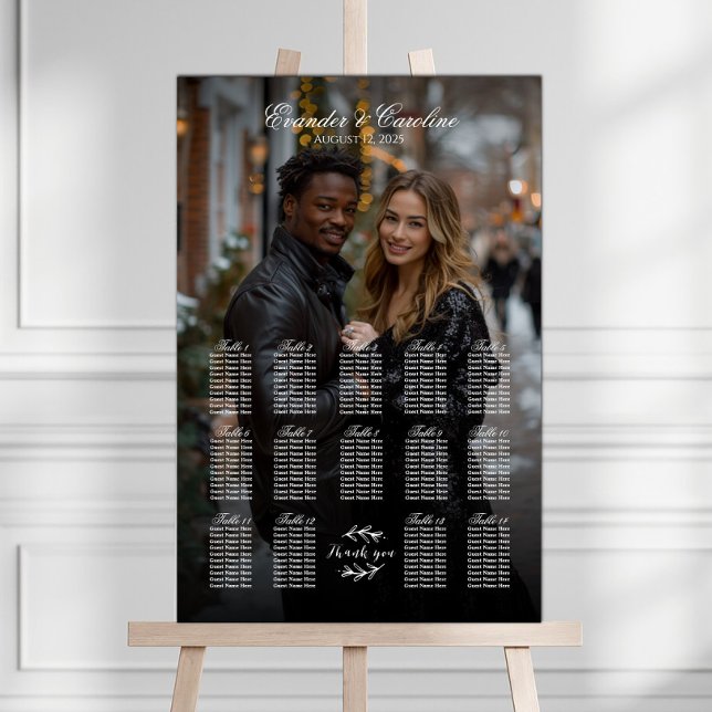 Elegant foto bröllop sittande diagram 14 bord poster (Skapare uppladdad)