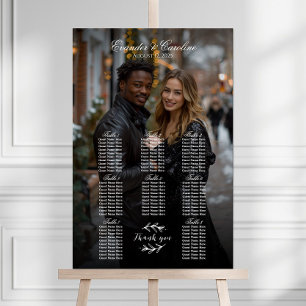 Elegant foto bröllop sittdiagram 8 bord poster