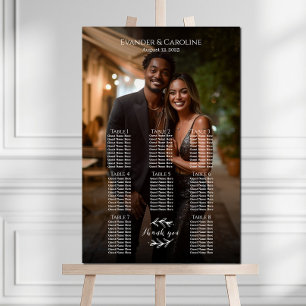 Elegant foto bröllop sittdiagram 8 bord poster