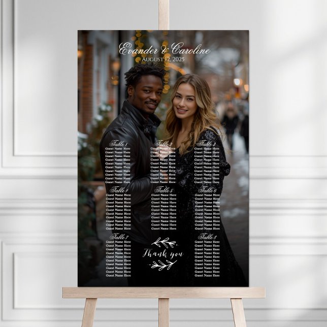 Elegant foto bröllop sittdiagram 8 bord poster (Skapare uppladdad)