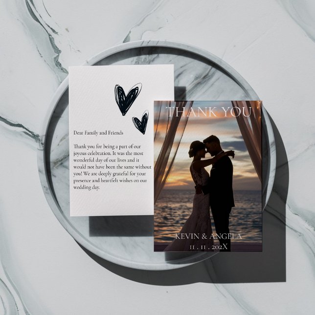 Elegant Foto Bröllop Tacksamhetskort Tack Kort (Skapare uppladdad)