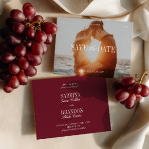 Elegant Foto Burgund Spara Datum-kort Datumet