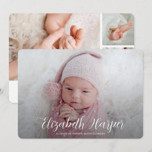 Elegant Foto Collage Birth Notice